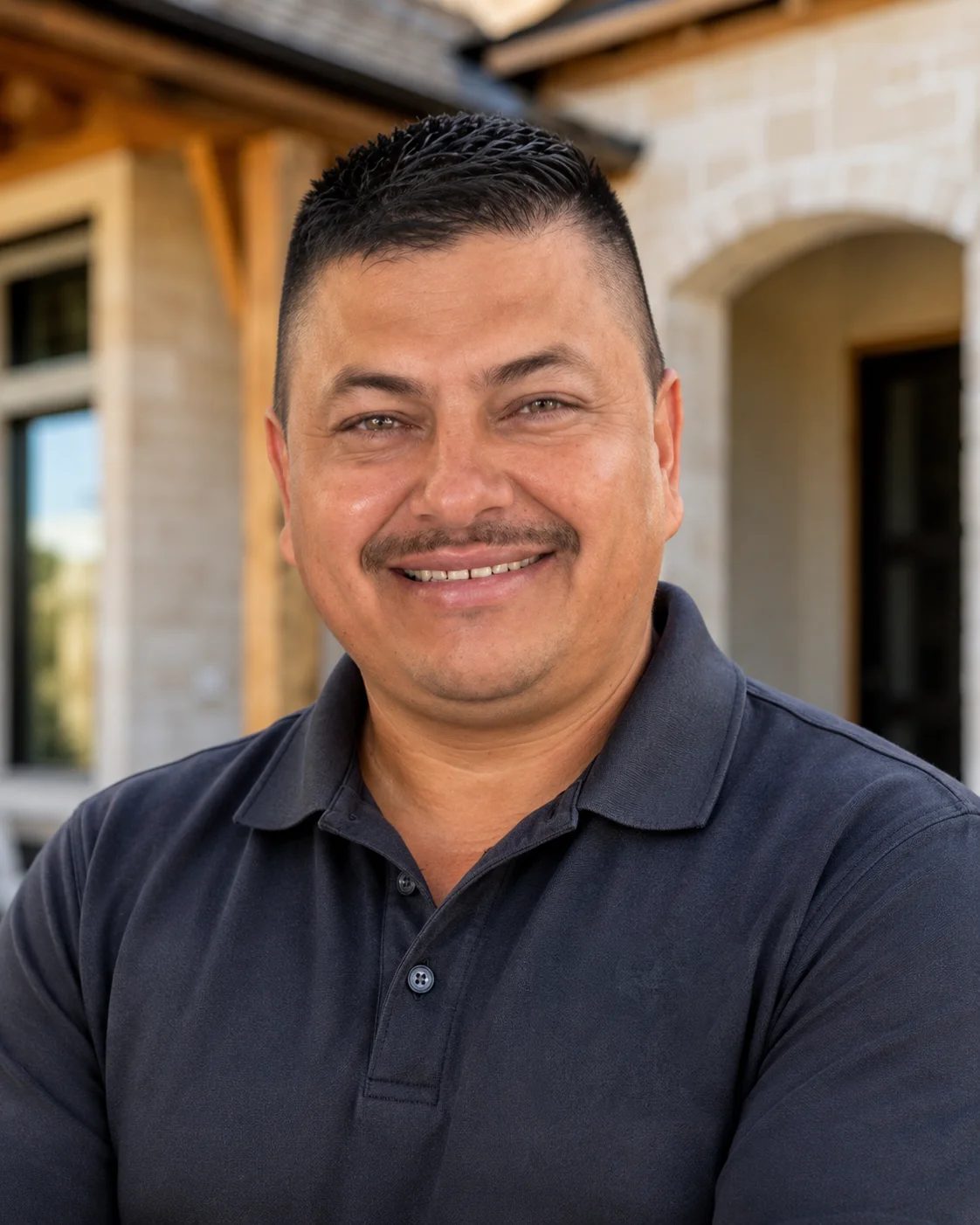 Martin Lopez, owner of Noma Construction, outside a home